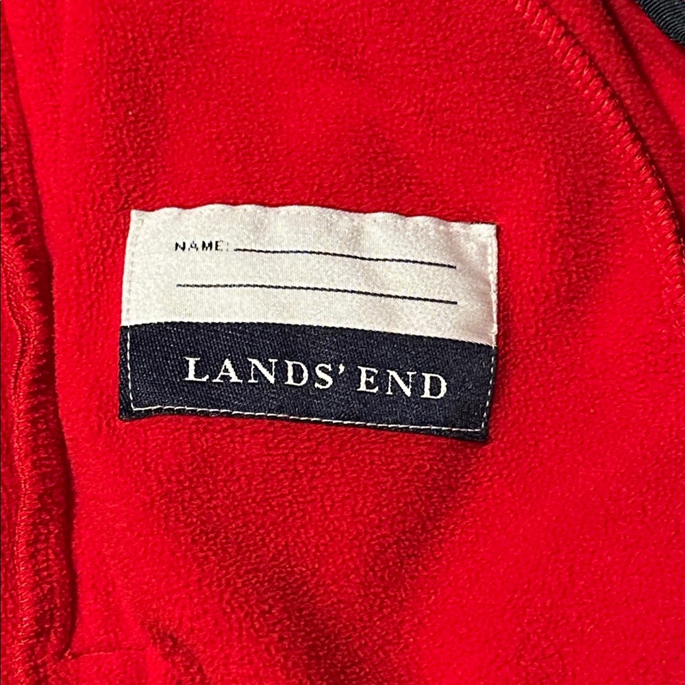 Lands' End Kids' Bright Red Fleece Jacket, EUC, Size Medium - Picture 10 of 10
